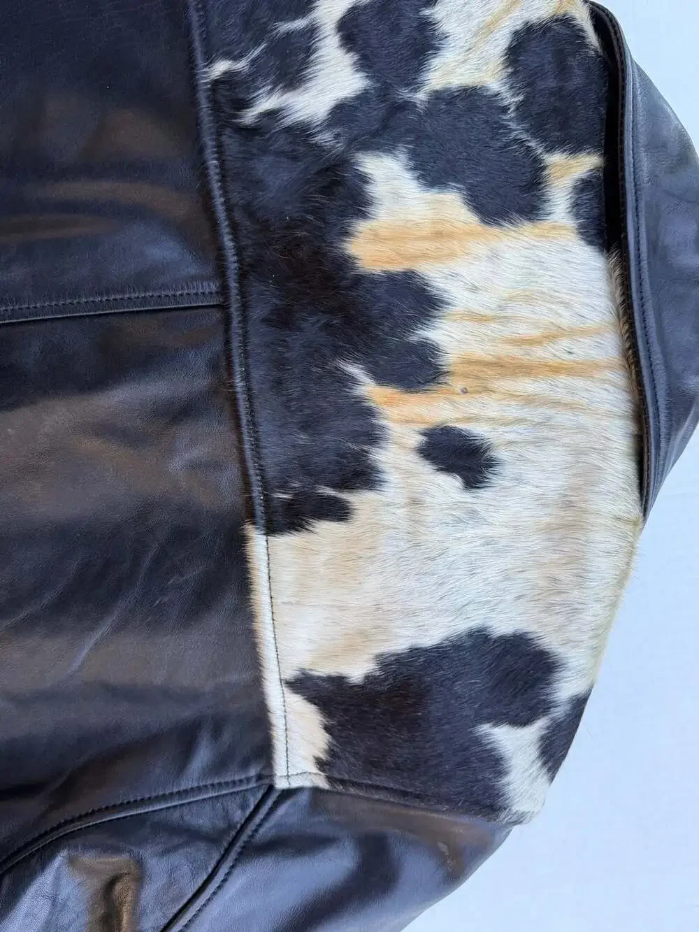 M. Julian Wilsons Leather Men's Genuine Leather Jacket with Cowhide Fur Yoke